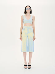 Longan fake denim bra top