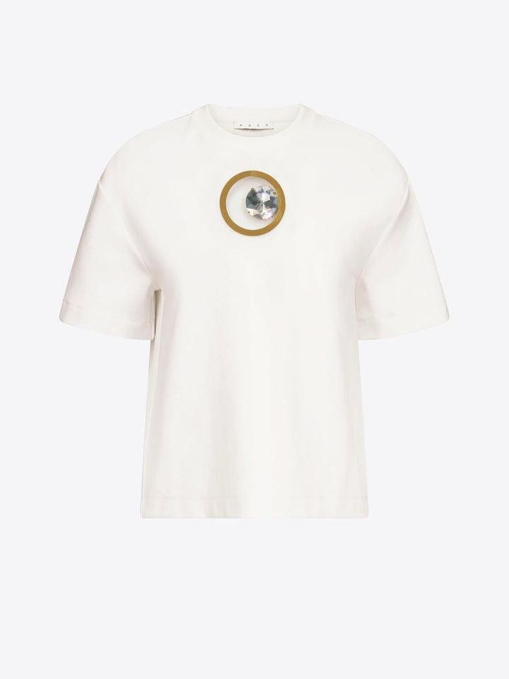 Crystal eyelet relaxed t-shirt