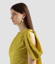 SLEEVELESS W. DRAPE SHOULDER DETAIL GOWN