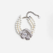 CRYSTAL FLOWER PEARL BRACELET