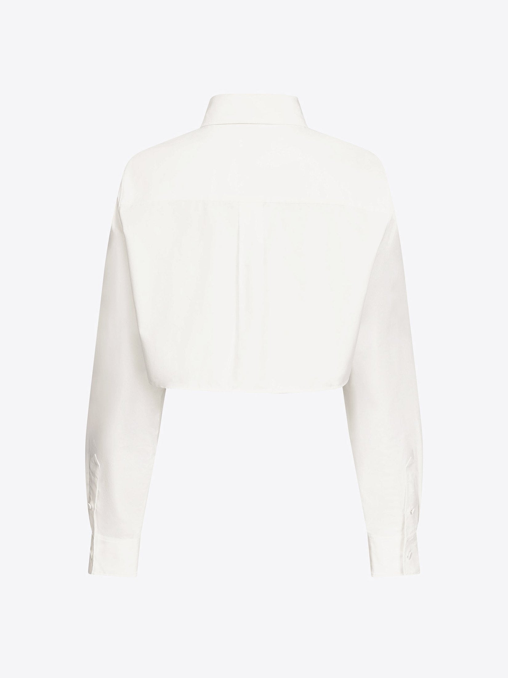 Crystal rosette poplin cropped shirt