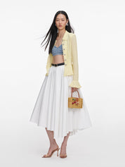 Yellow pointelle cardigan
