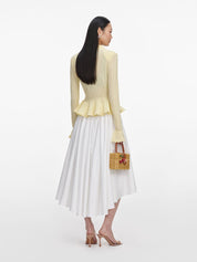 Yellow pointelle cardigan