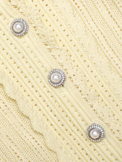 Yellow pointelle cardigan
