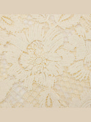 Yellow crochet lace midi dress