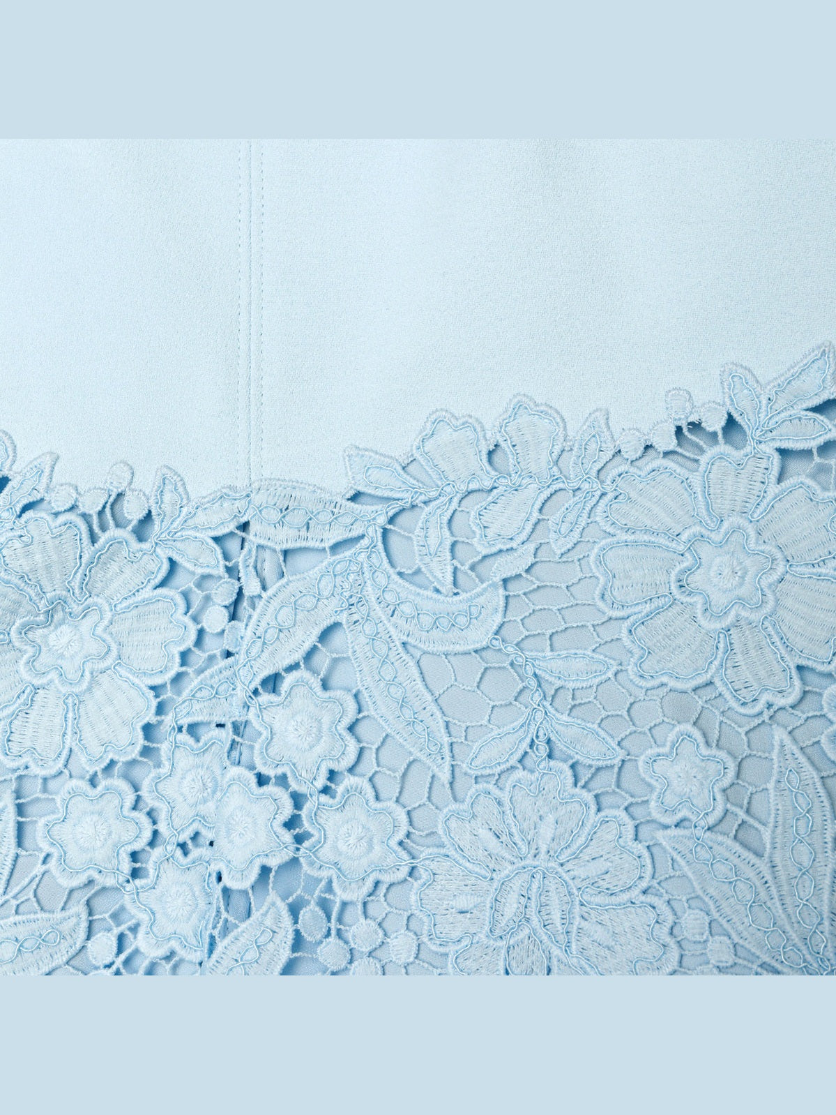 Blue crepe lace midi dress