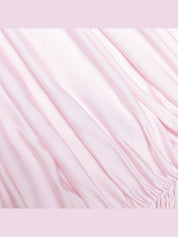 Pink jersey draped maxi dress
