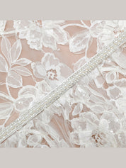 White sequin lace tiered maxi dress
