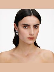 Silver pearl drop earrings