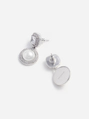 Silver pearl drop earrings