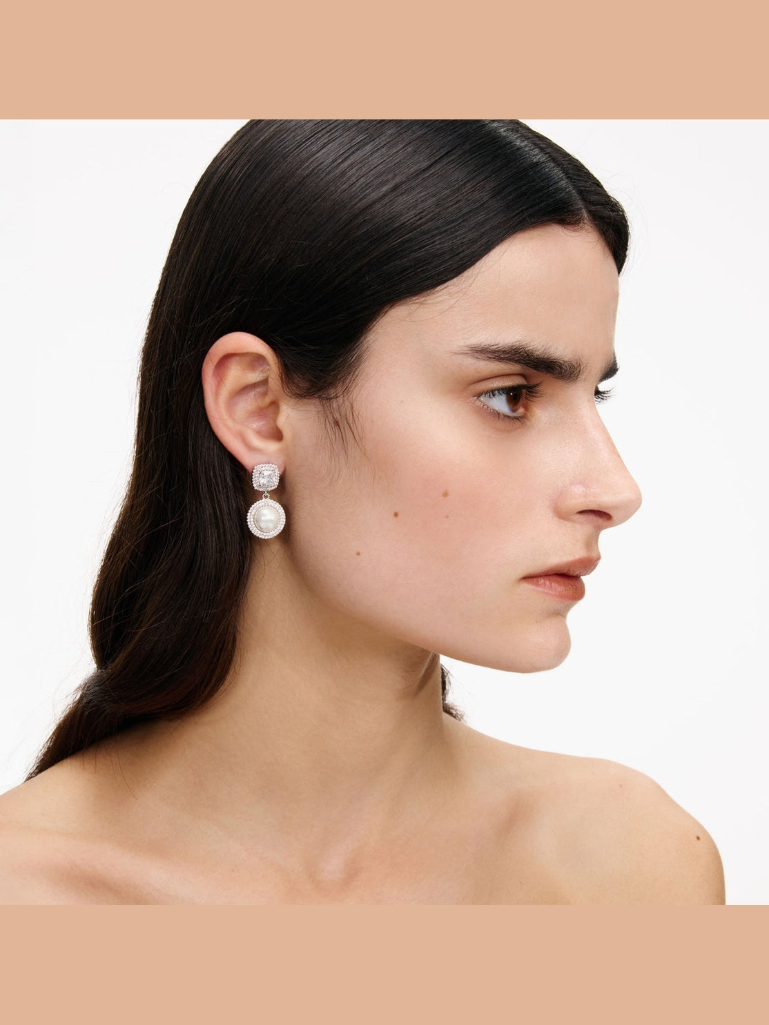 Silver pearl drop earrings
