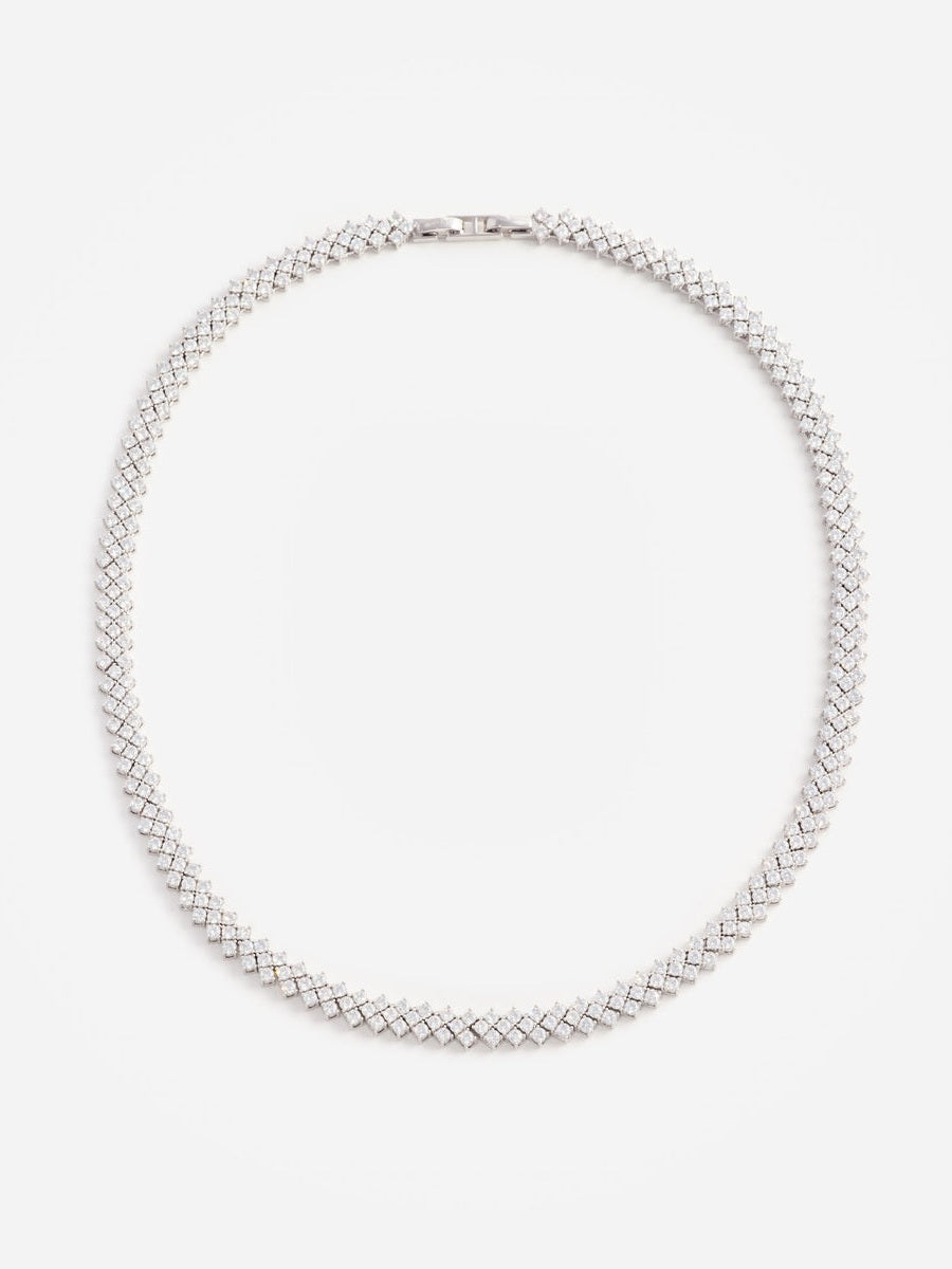 Silver crystal necklace