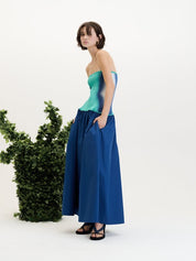 Almond mixed media tube dress