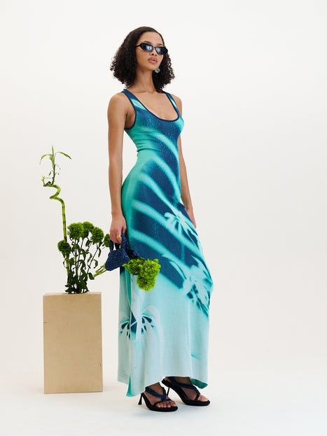 Nikki window print tank dress