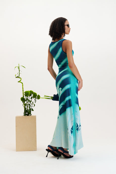 Nikki window print tank dress