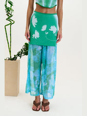Anise flower print pants
