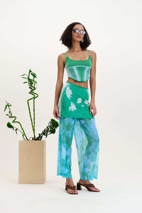 Anise flower print pants