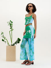 Anise flower print pants