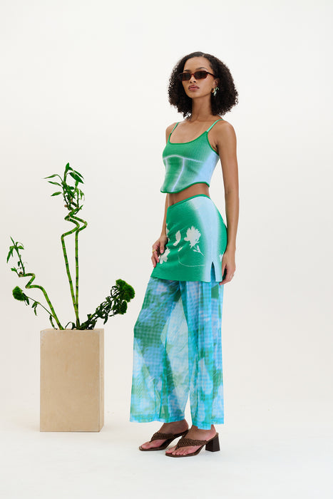 Anise flower print pants