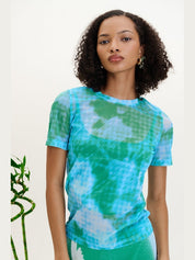 Nori flower print mesh t