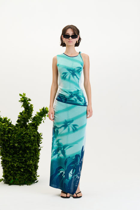 Kozue window print tank top