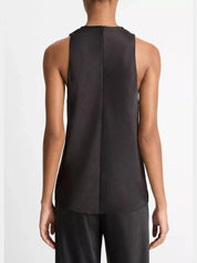Satin cowl-neck bias top