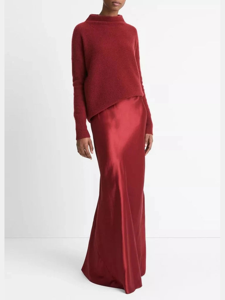 Satin maxi skirt