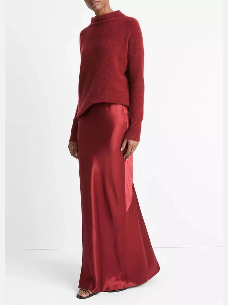 Satin maxi skirt