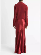 Satin maxi skirt