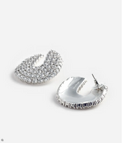 CRYSTAL CURVED EARRINGS