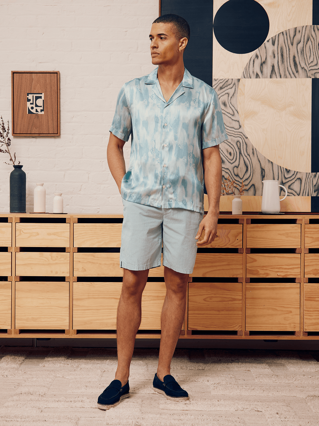 Sergio cotton seersucker shorts