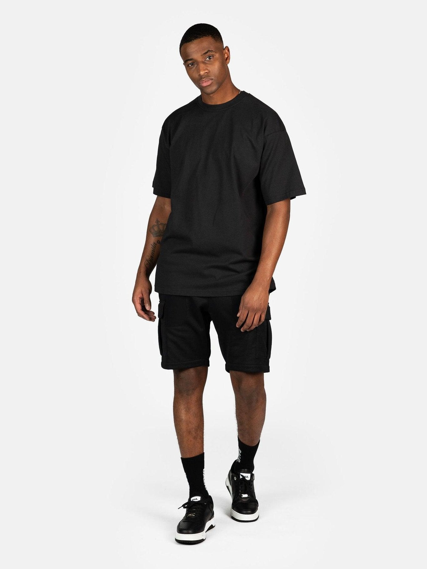 Q+ regular fit cargo shorts jet black