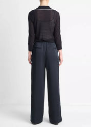 MID RISE SIDE STRAP WIDE LEG PANT