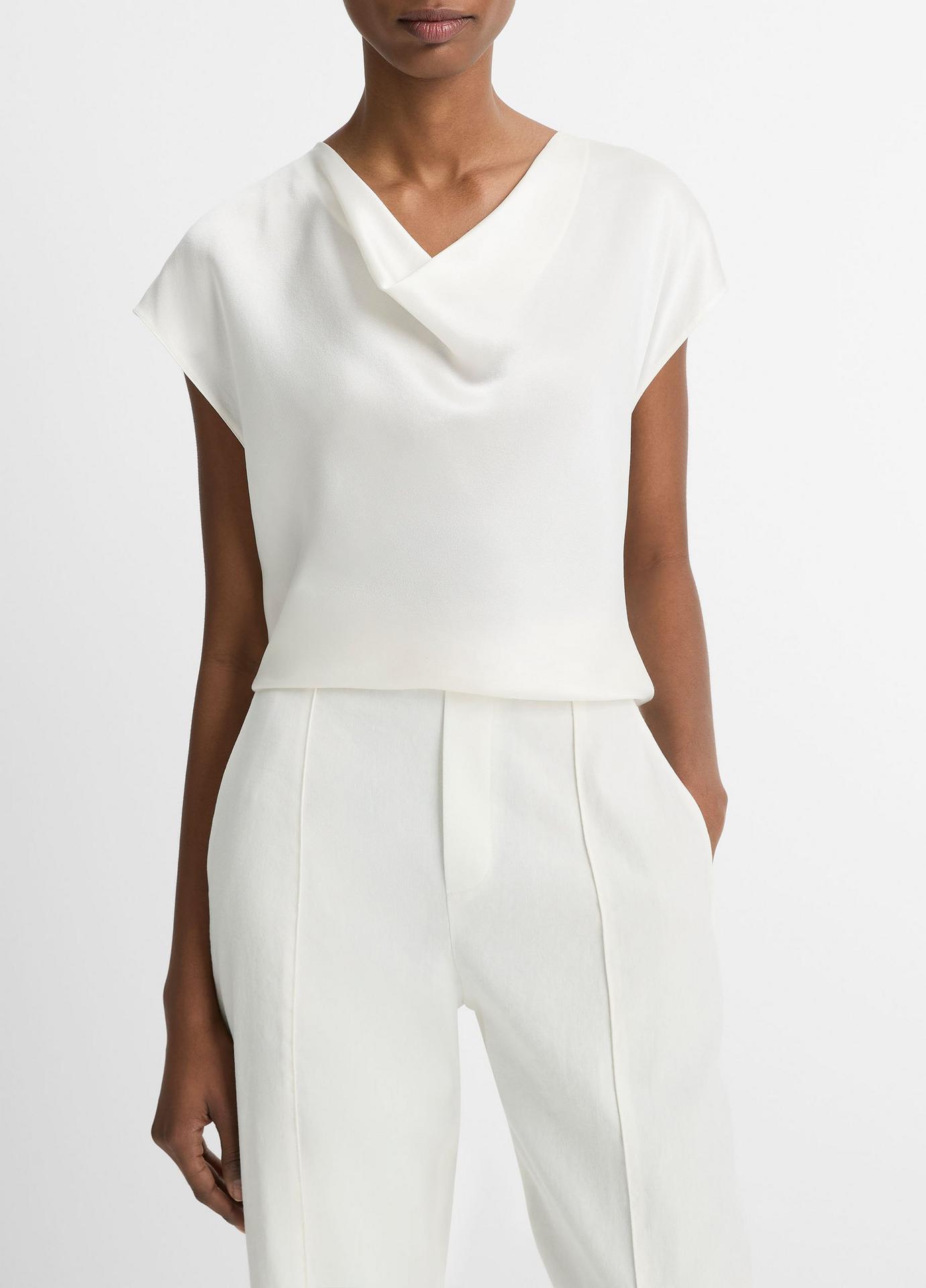 Silk Cowl-Neck Blouse