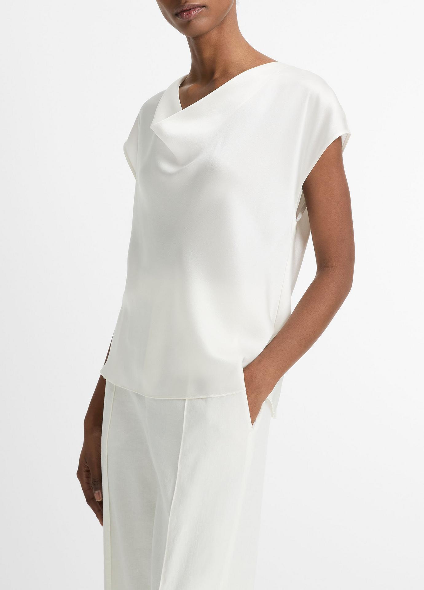 Silk Cowl-Neck Blouse