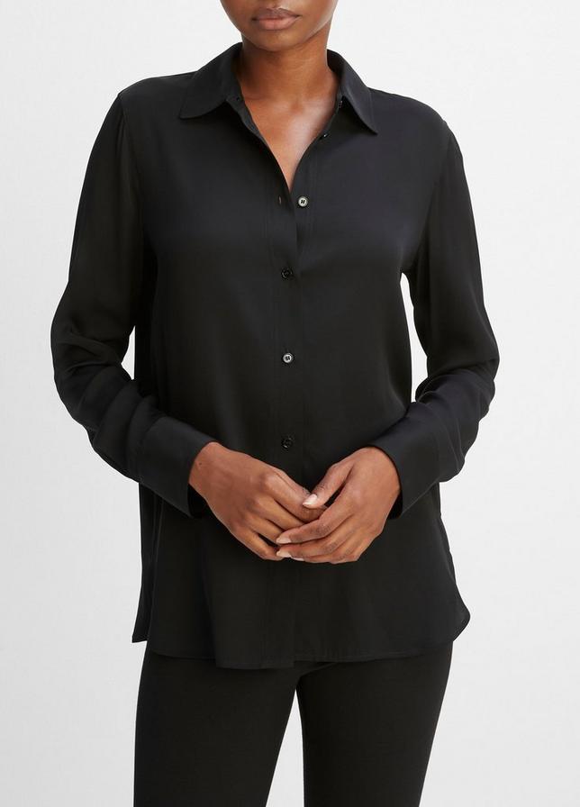 Slim Fitted Stretch-Silk Blouse