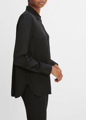 Slim Fitted Stretch-Silk Blouse