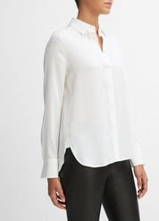 Slim Fitted Stretch-Silk Blouse