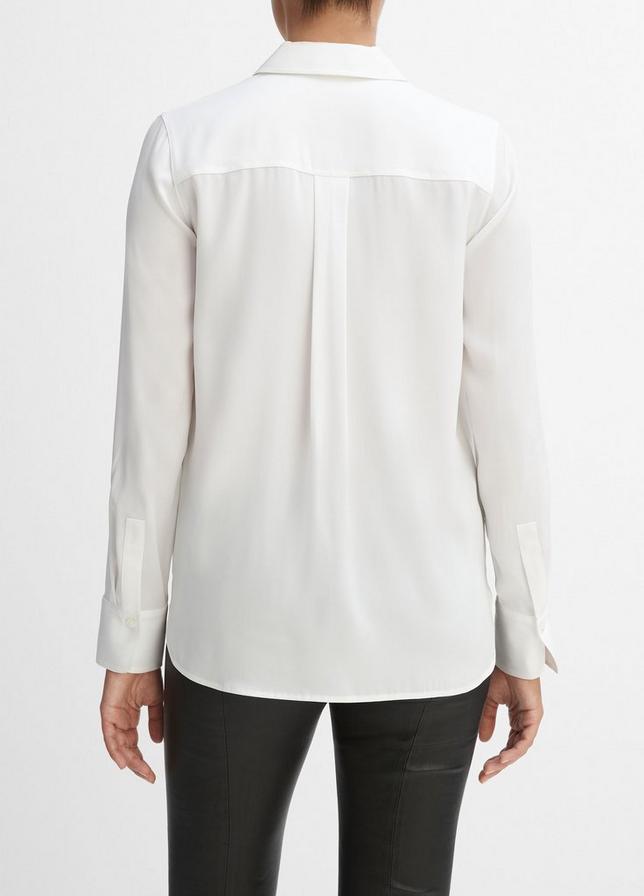 Slim Fitted Stretch-Silk Blouse