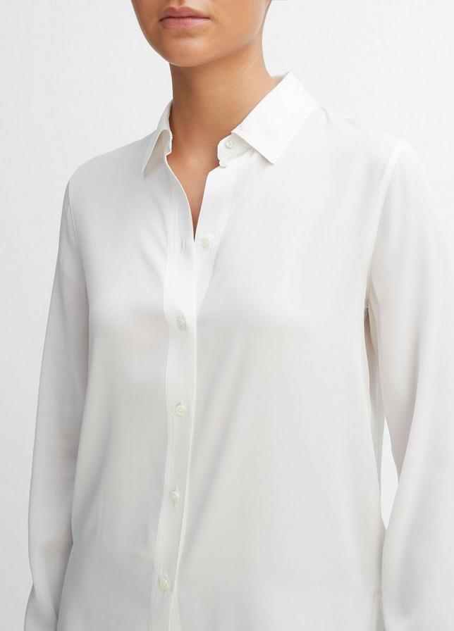 Slim Fitted Stretch-Silk Blouse