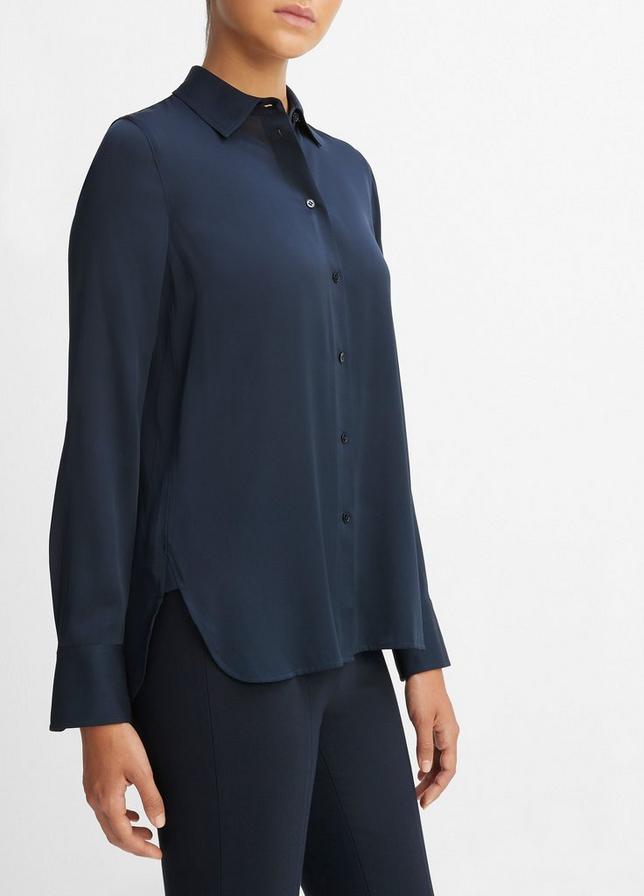 Slim Fitted Stretch-Silk Blouse