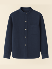 Stand collar long sleeve shirt