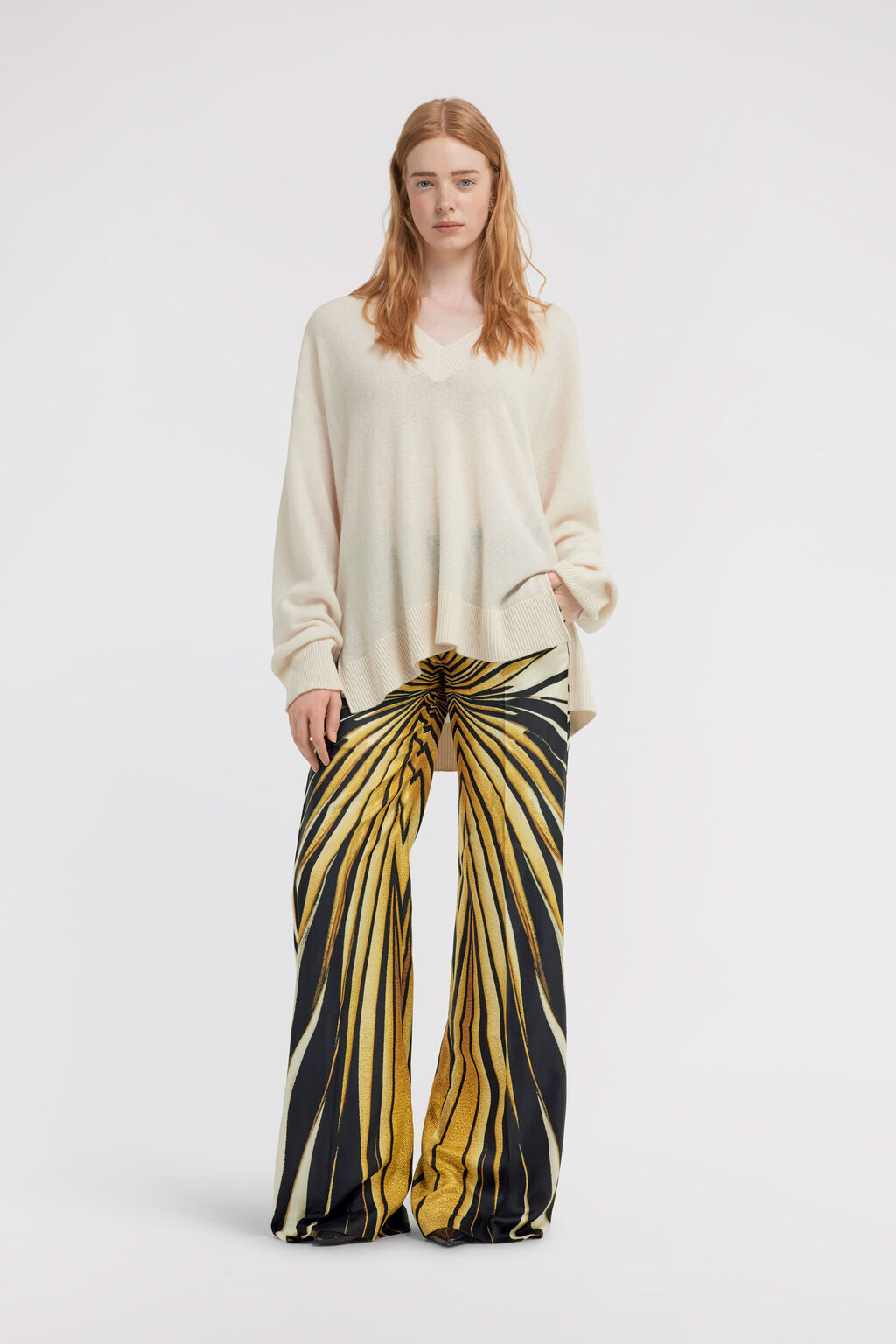 Ray of Gold Print Palazzo Pants