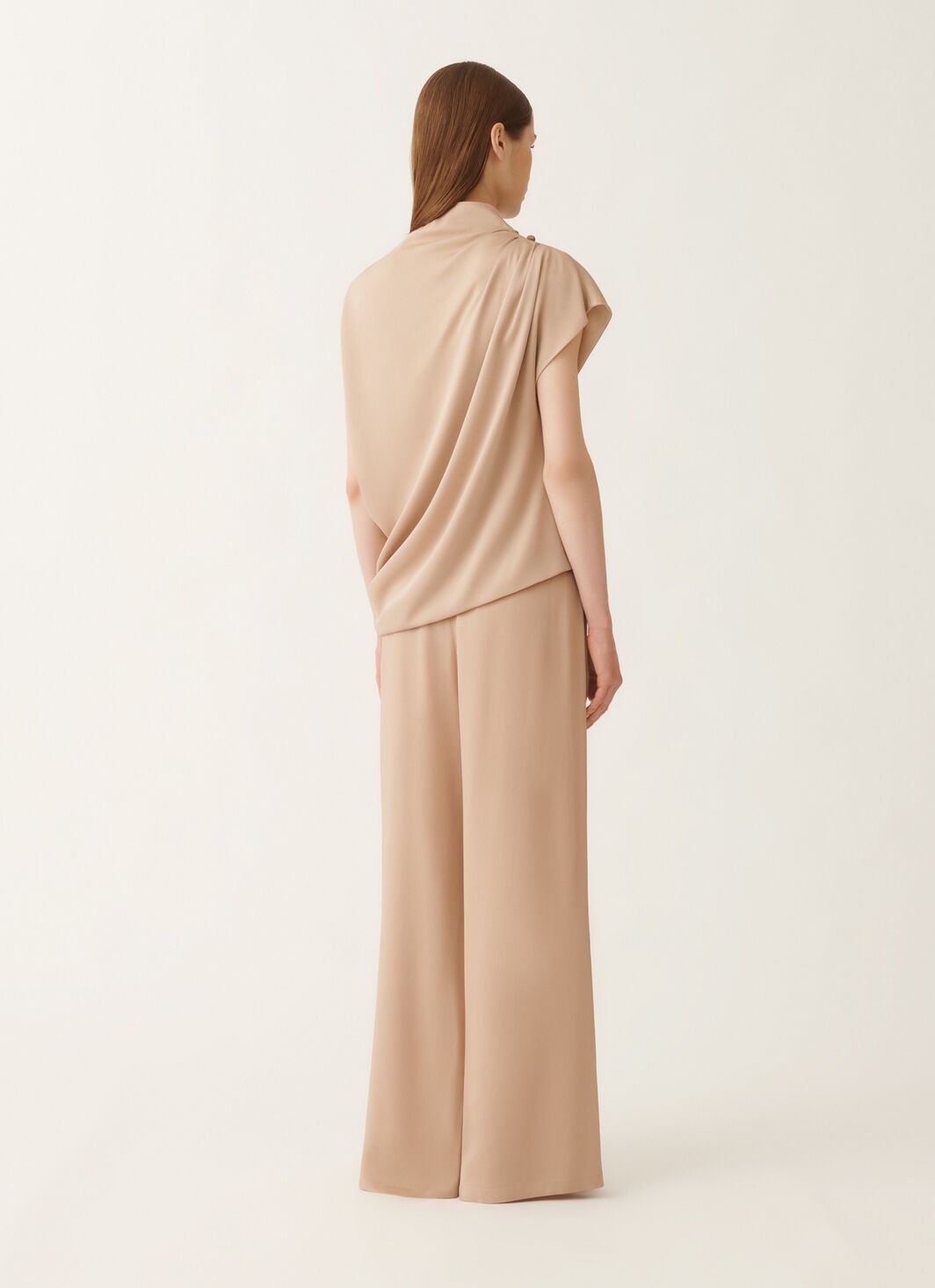 ENVER SATIN DRAPED TOP