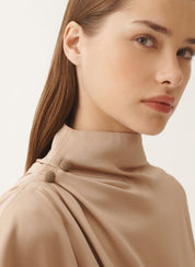 ENVER SATIN DRAPED TOP