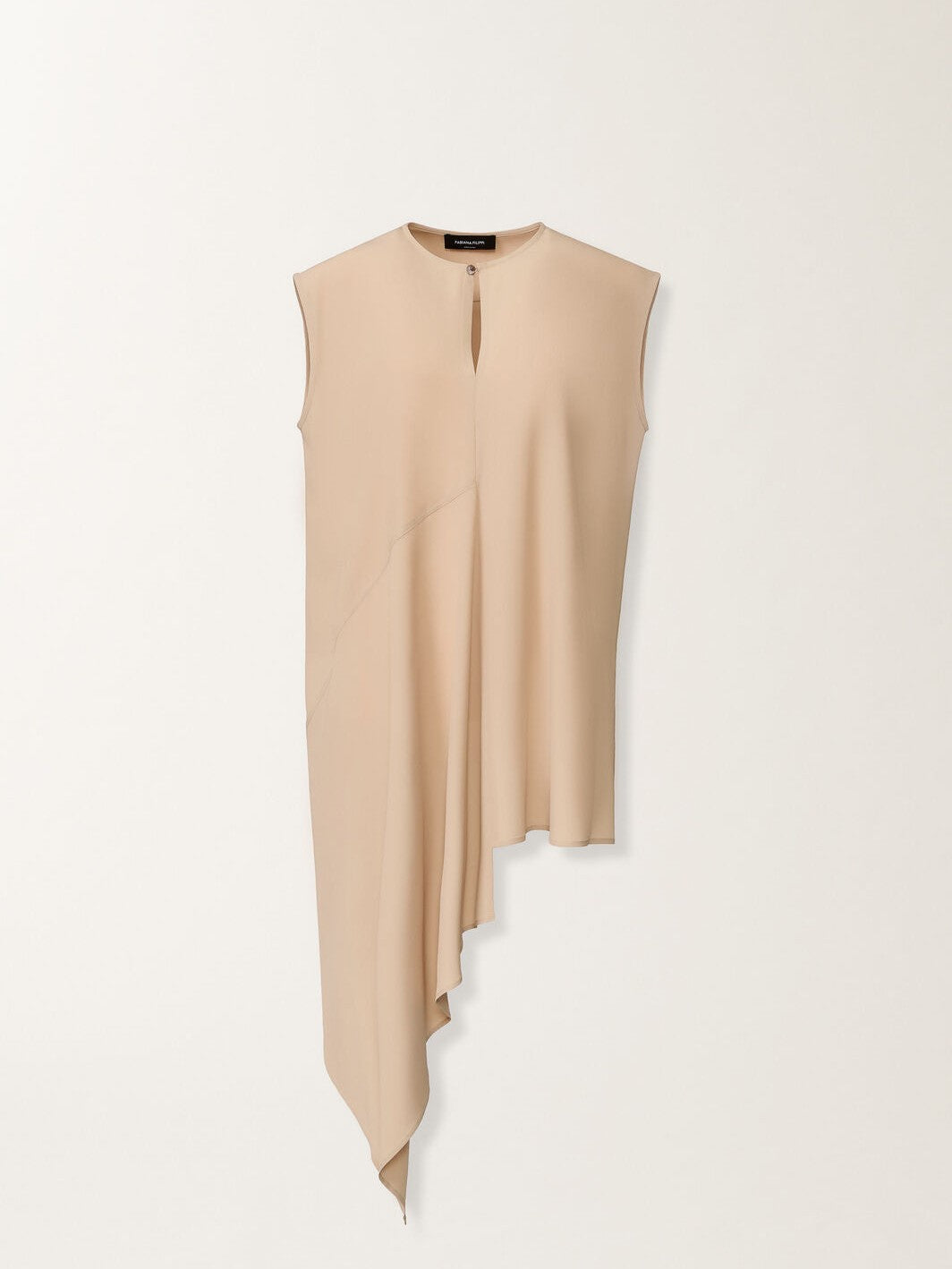 Asymmetric top in crepe de chine