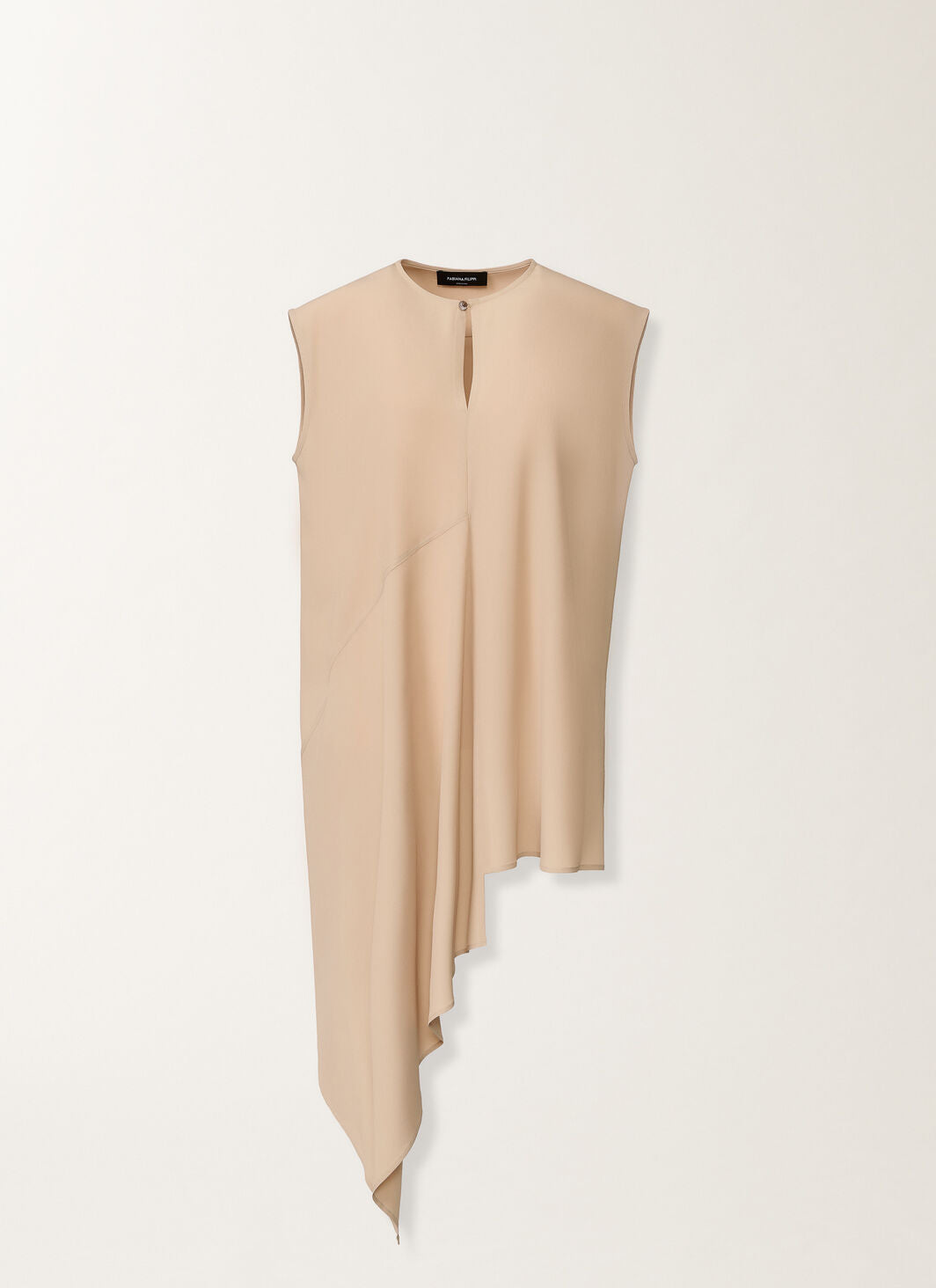 Asymmetric top in crepe de chine