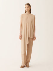 Asymmetric top in crepe de chine