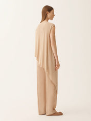 Asymmetric top in crepe de chine