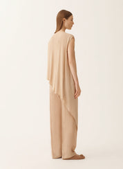 Asymmetric top in crepe de chine